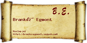 Brankó Egmont névjegykártya